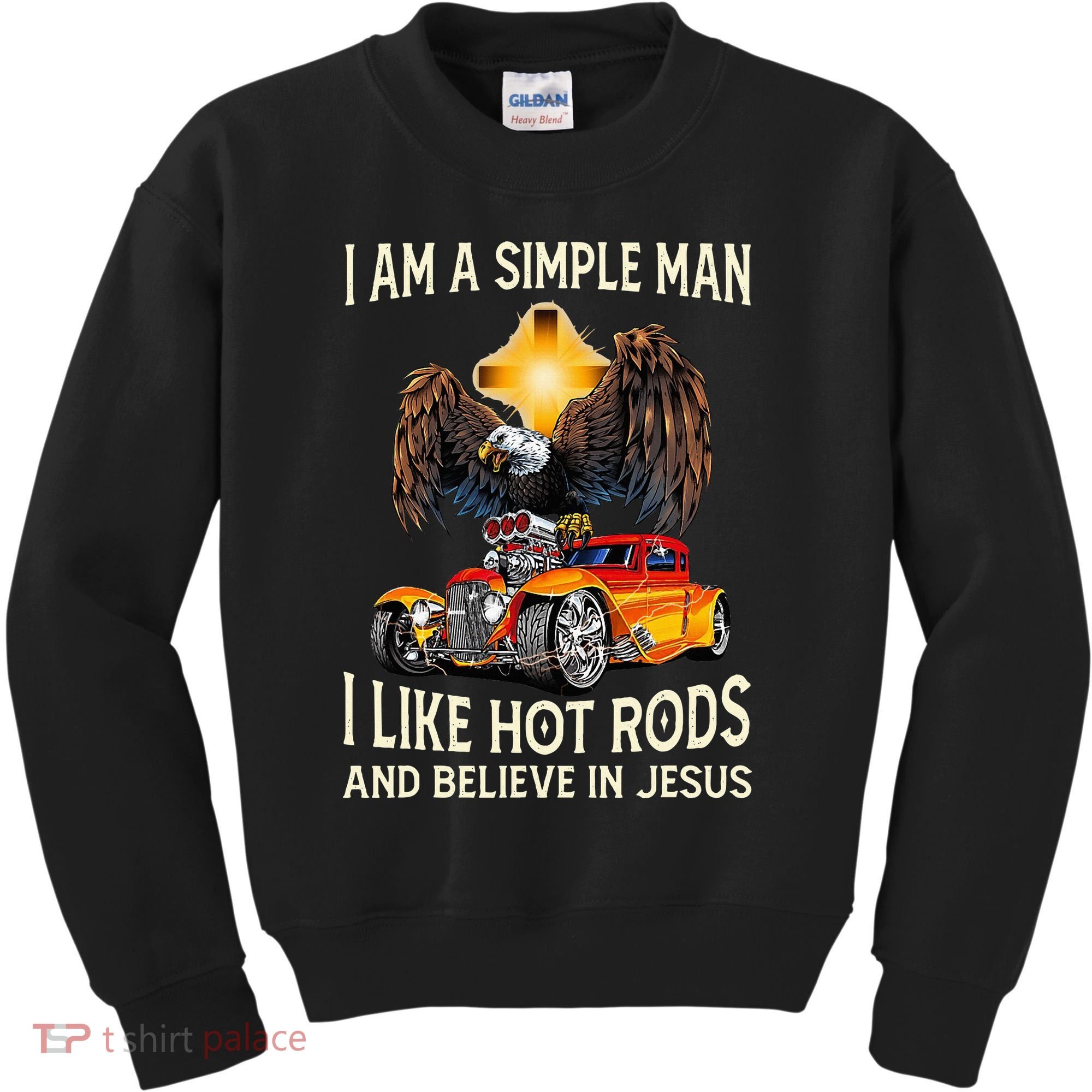 I Am A Simple Man I Like Hot Rods And Believe In Jesus Kids Sweatshirt