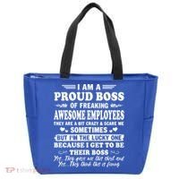I Am A Proud Boss Of Freaking Awesome Employees Funny Tote Bag thumb 0