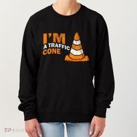 I Am A Traffic Cone Halloween Costume IM Lazy Easy Women's Sweatshirt thumb 0