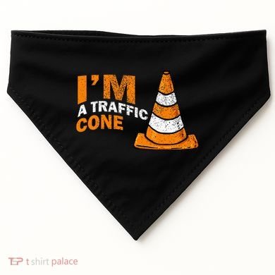 I Am A Traffic Cone Halloween Costume IM Lazy Easy USA-Made Doggie Bandana