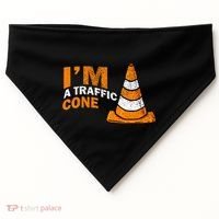 I Am A Traffic Cone Halloween Costume IM Lazy Easy USA-Made Doggie Bandana thumb 0