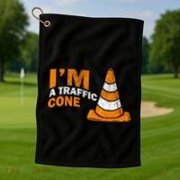 I Am A Traffic Cone Halloween Costume IM Lazy Easy Golf Towel thumb 1