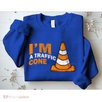 I Am A Traffic Cone Halloween Costume IM Lazy Easy Sweatshirt thumb 2