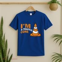 I Am A Traffic Cone Halloween Costume IM Lazy Easy T-Shirt thumb 2