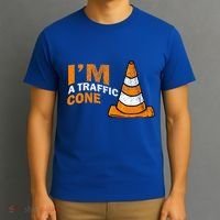 I Am A Traffic Cone Halloween Costume IM Lazy Easy T-Shirt thumb 3