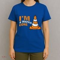 I Am A Traffic Cone Halloween Costume IM Lazy Easy T-Shirt thumb 4