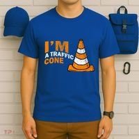 I Am A Traffic Cone Halloween Costume IM Lazy Easy T-Shirt thumb 6