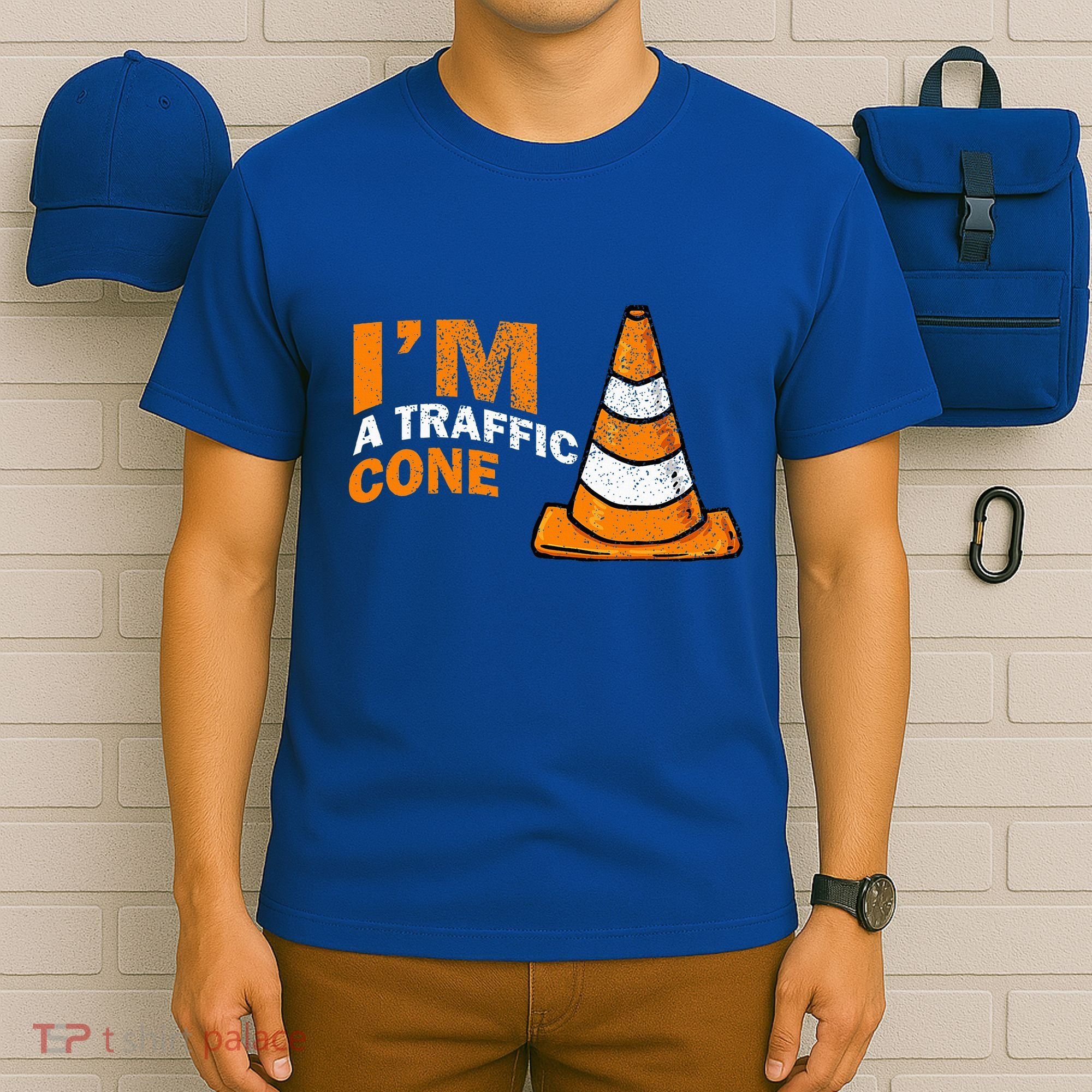 I Am A Traffic Cone Halloween Costume IM Lazy Easy T-Shirt