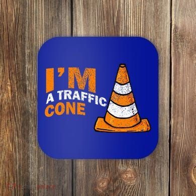 I Am A Traffic Cone Halloween Costume IM Lazy Easy Coaster