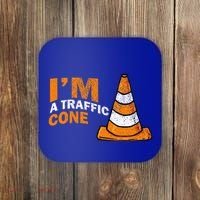 I Am A Traffic Cone Halloween Costume IM Lazy Easy Coaster thumb 0