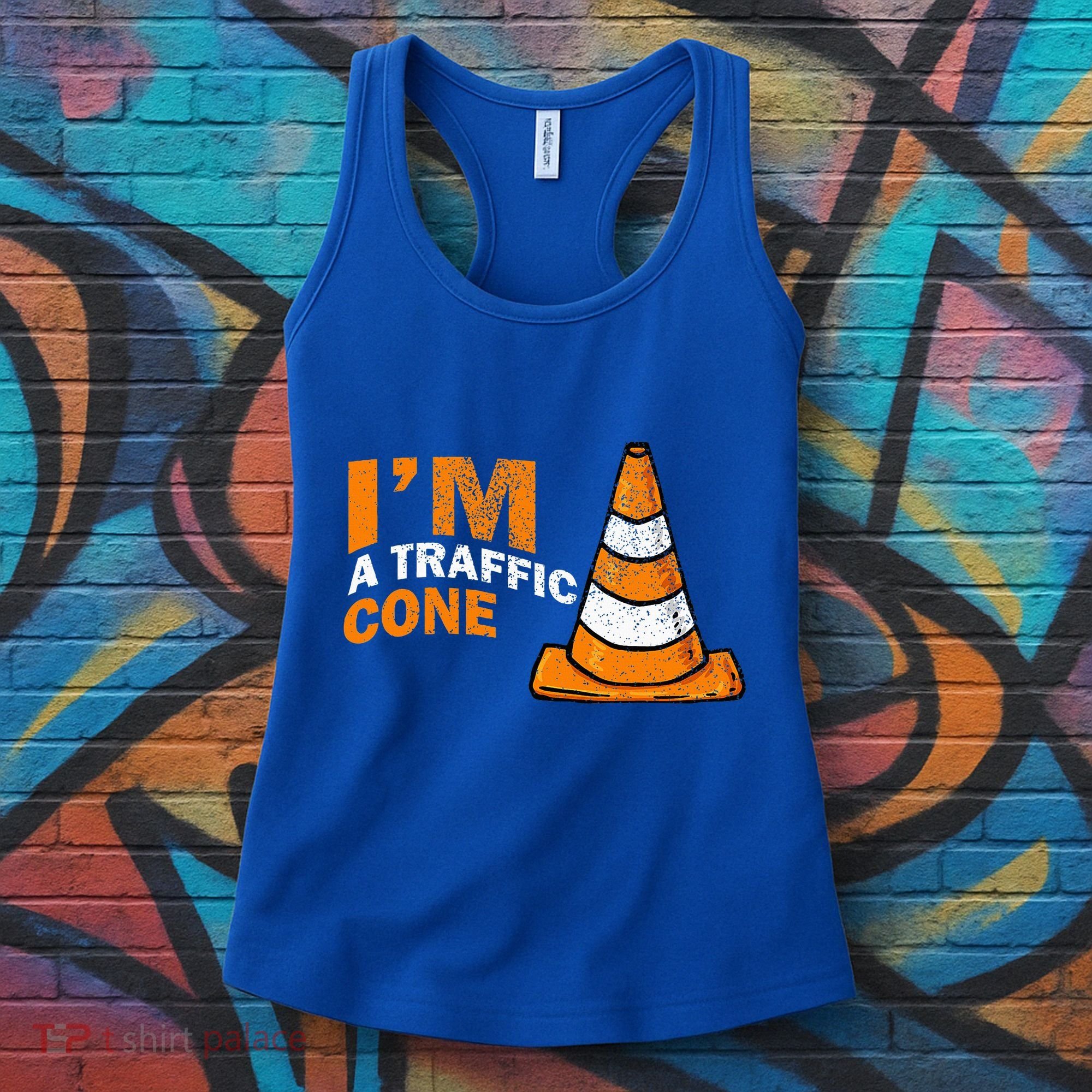I Am A Traffic Cone Halloween Costume IM Lazy Easy Women's Tank Top