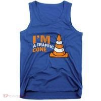 I Am A Traffic Cone Halloween Costume IM Lazy Easy Tank Top thumb 0