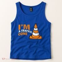 I Am A Traffic Cone Halloween Costume IM Lazy Easy Tank Top thumb 2