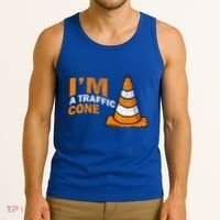 I Am A Traffic Cone Halloween Costume IM Lazy Easy Tank Top thumb 3
