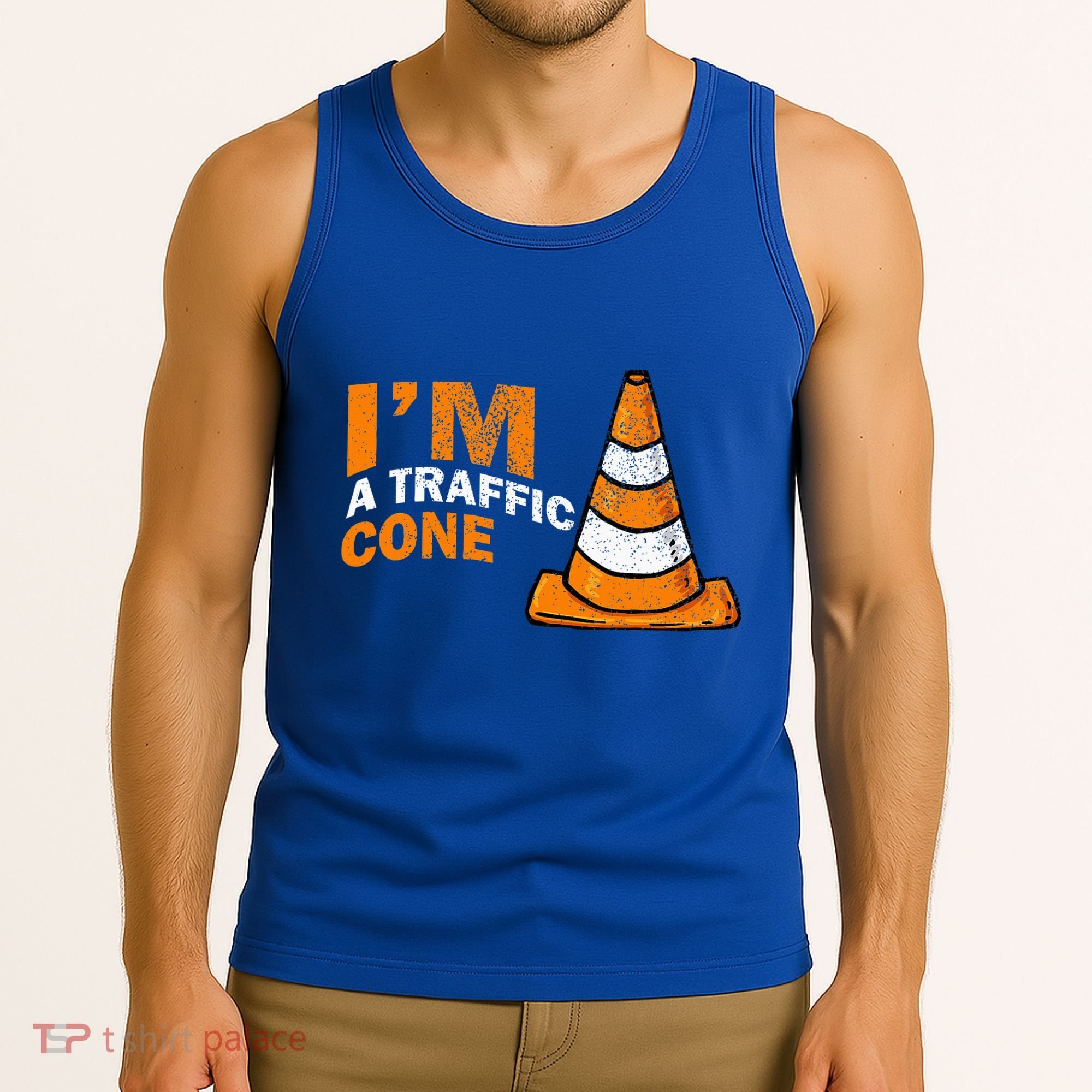 I Am A Traffic Cone Halloween Costume IM Lazy Easy Tank Top
