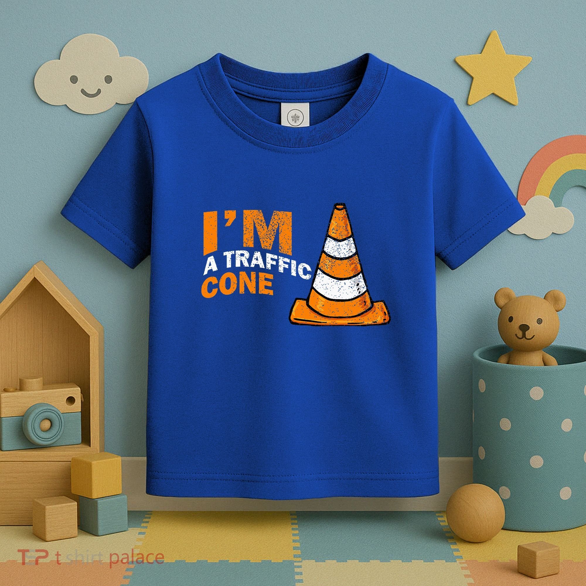 I Am A Traffic Cone Halloween Costume IM Lazy Easy Toddler T-Shirt