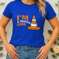 I Am A Traffic Cone Halloween Costume IM Lazy Easy Women's T-Shirt thumb 2