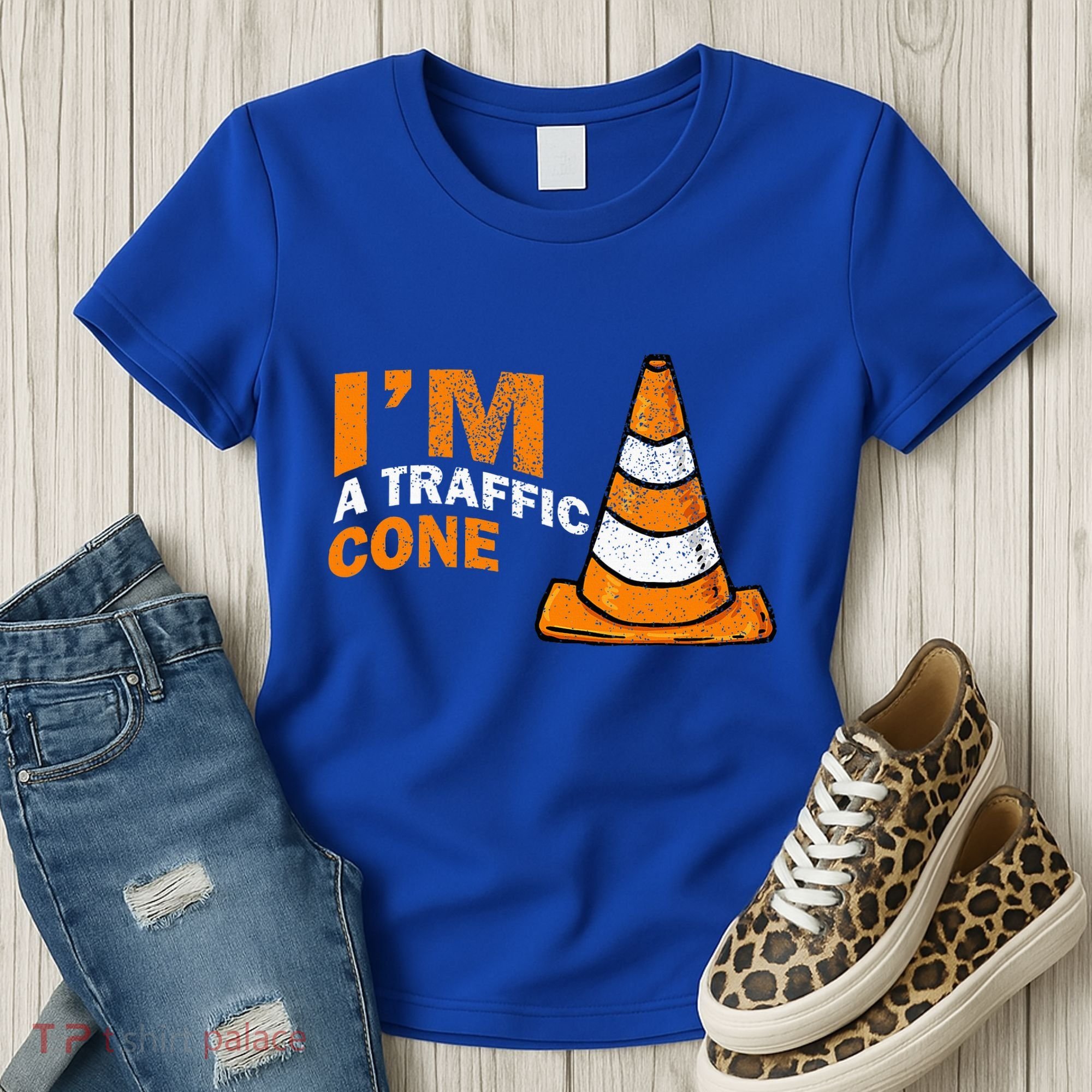 I Am A Traffic Cone Halloween Costume IM Lazy Easy Women's T-Shirt