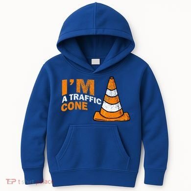 I Am A Traffic Cone Halloween Costume IM Lazy Easy Kids Hoodie