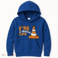 I Am A Traffic Cone Halloween Costume IM Lazy Easy Kids Hoodie thumb 0