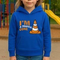 I Am A Traffic Cone Halloween Costume IM Lazy Easy Kids Hoodie thumb 3