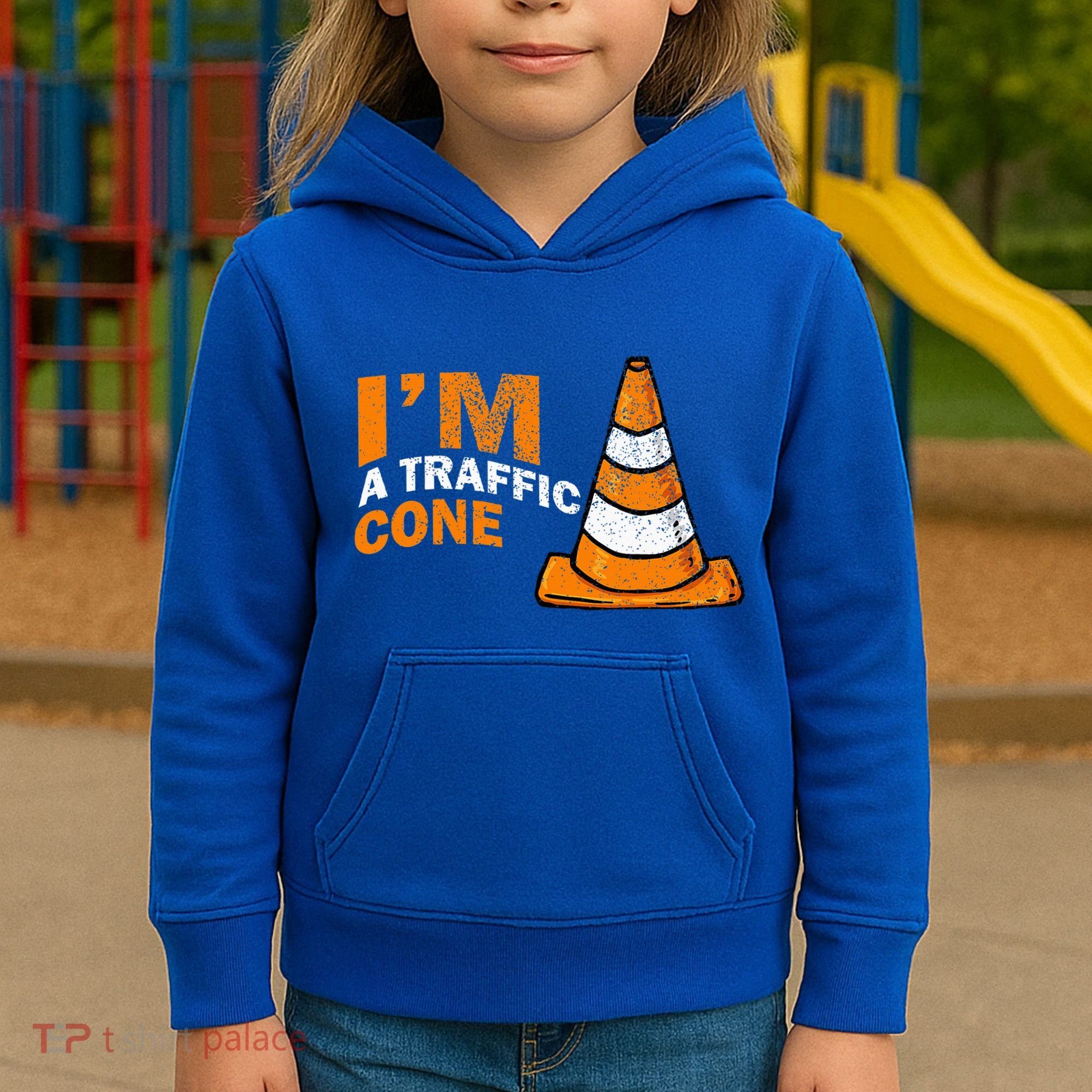 I Am A Traffic Cone Halloween Costume IM Lazy Easy Kids Hoodie