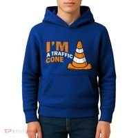 I Am A Traffic Cone Halloween Costume IM Lazy Easy Kids Hoodie thumb 4