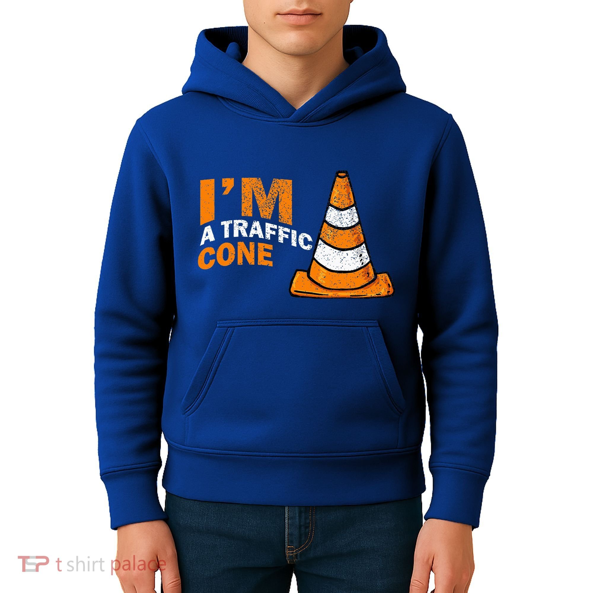 I Am A Traffic Cone Halloween Costume IM Lazy Easy Kids Hoodie