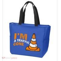 I Am A Traffic Cone Halloween Costume IM Lazy Easy Tote Bag thumb 3