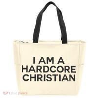 I Am A Hardcore Christian Front Horner Hater Back Tote Bag thumb 0
