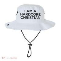 I Am A Hardcore Christian Front Horner Hater Back Bucket Hat thumb 0