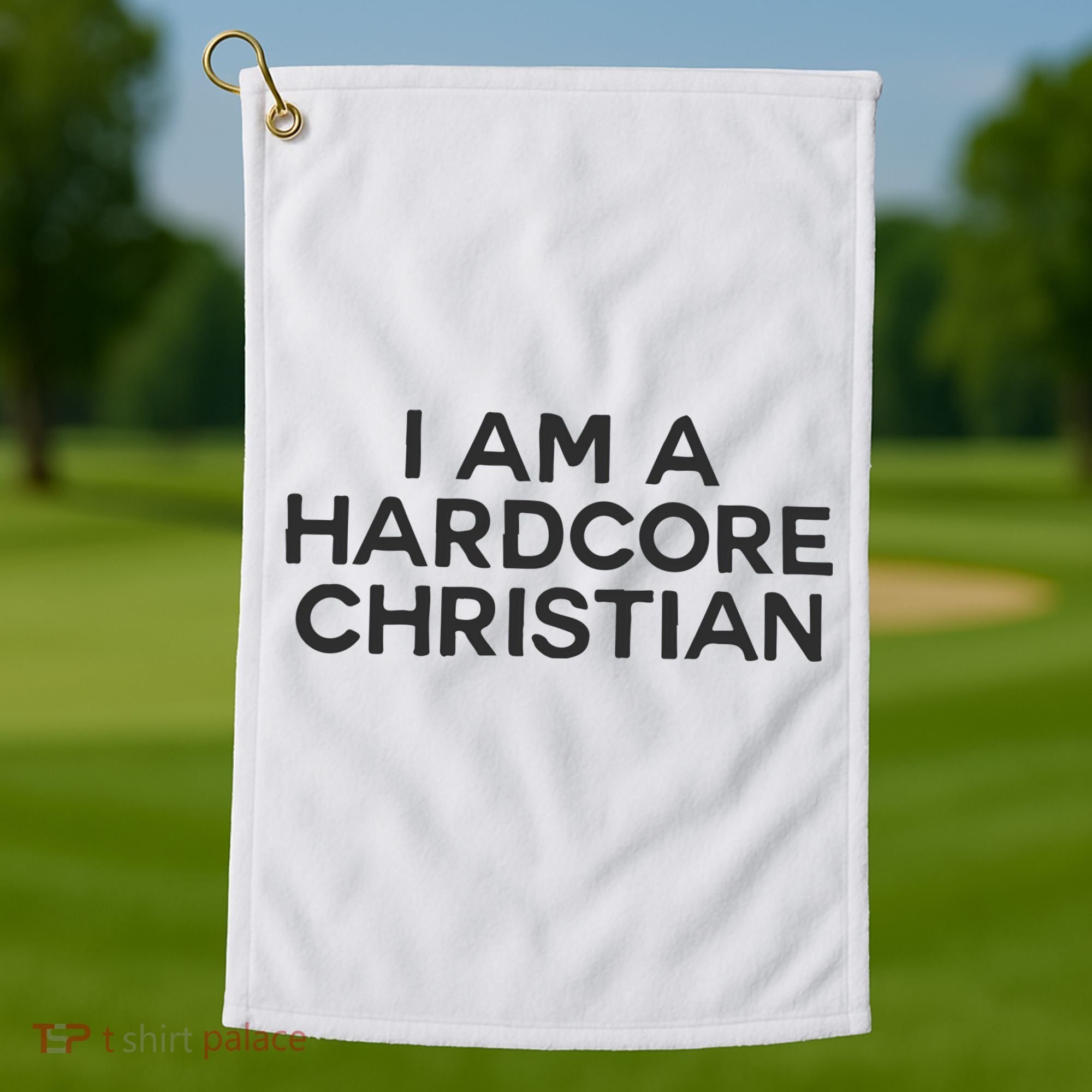 I Am A Hardcore Christian Front Horner Hater Back Golf Towel
