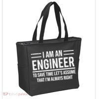 I Am An Engineer To Save Time I'm Always Right Funny TShirt Tote Bag thumb 2