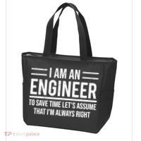 I Am An Engineer To Save Time I'm Always Right Funny TShirt Tote Bag thumb 3