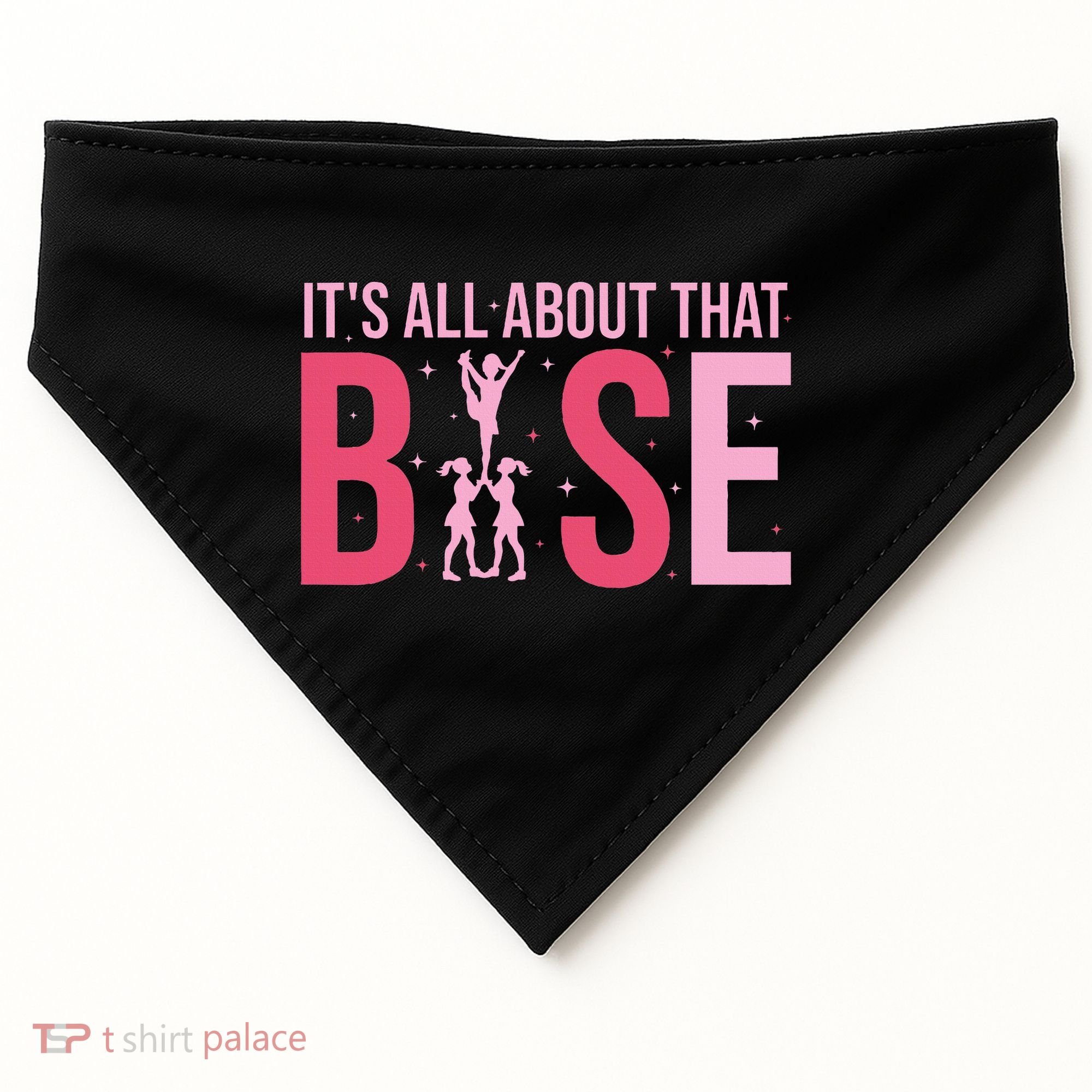 Its All About That Base Cheer Funny Cheerleader Cheerleading USA-Made Doggie Bandana