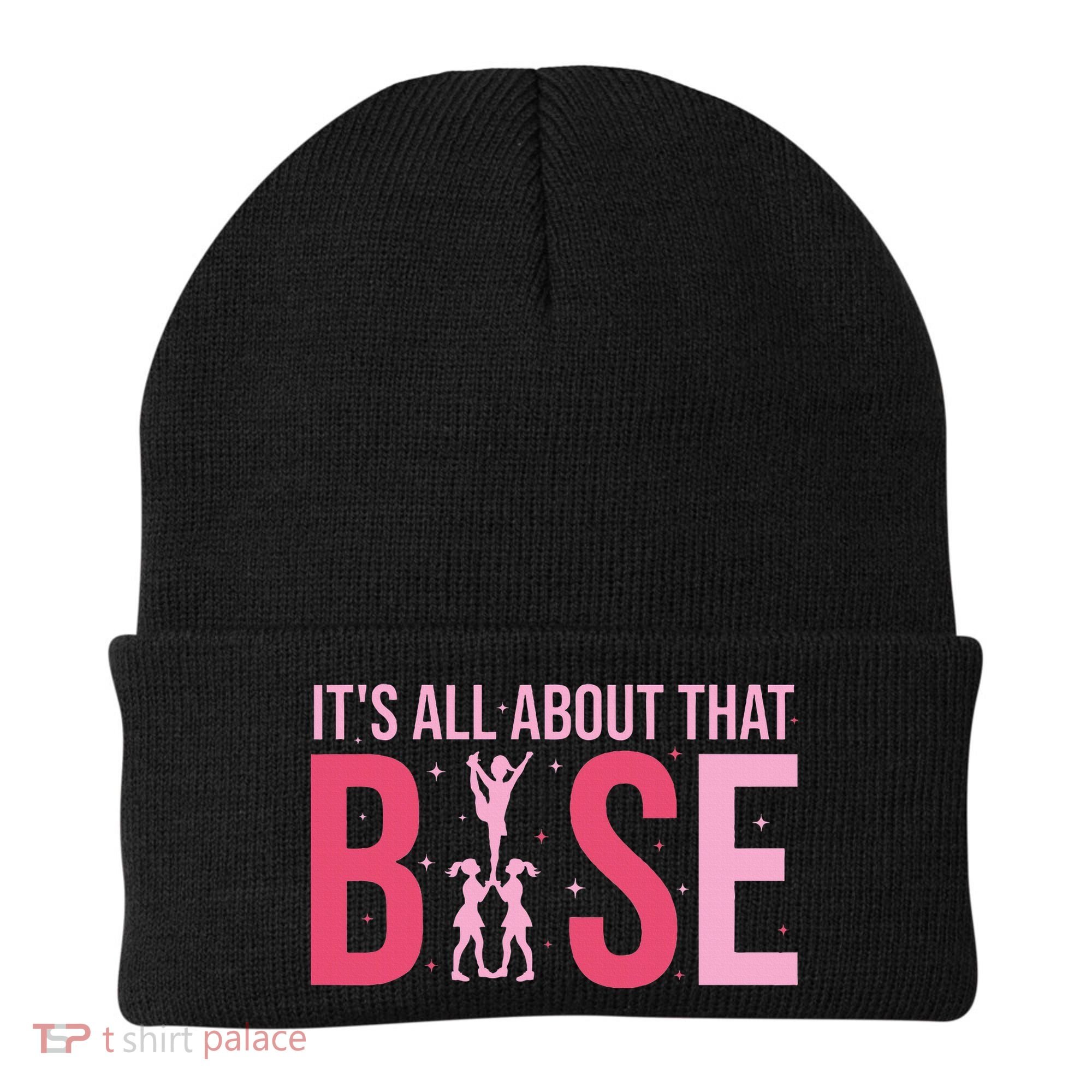 Its All About That Base Cheer Funny Cheerleader Cheerleading Beanie