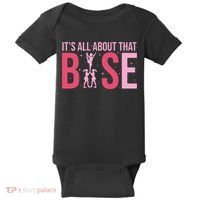 Its All About That Base Cheer Funny Cheerleader Cheerleading Baby Bodysuit thumb 0