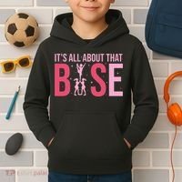 Its All About That Base Cheer Funny Cheerleader Cheerleading Kids Hoodie thumb 2