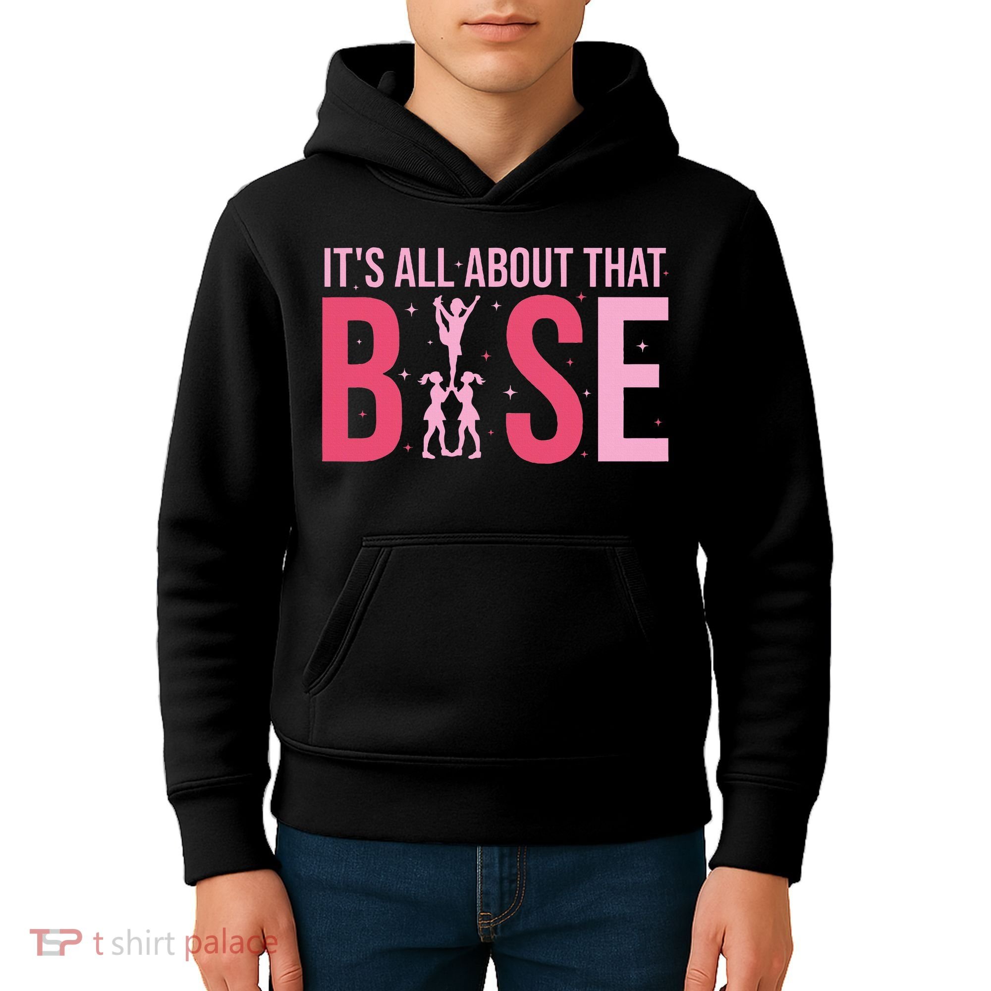 Its All About That Base Cheer Funny Cheerleader Cheerleading Kids Hoodie