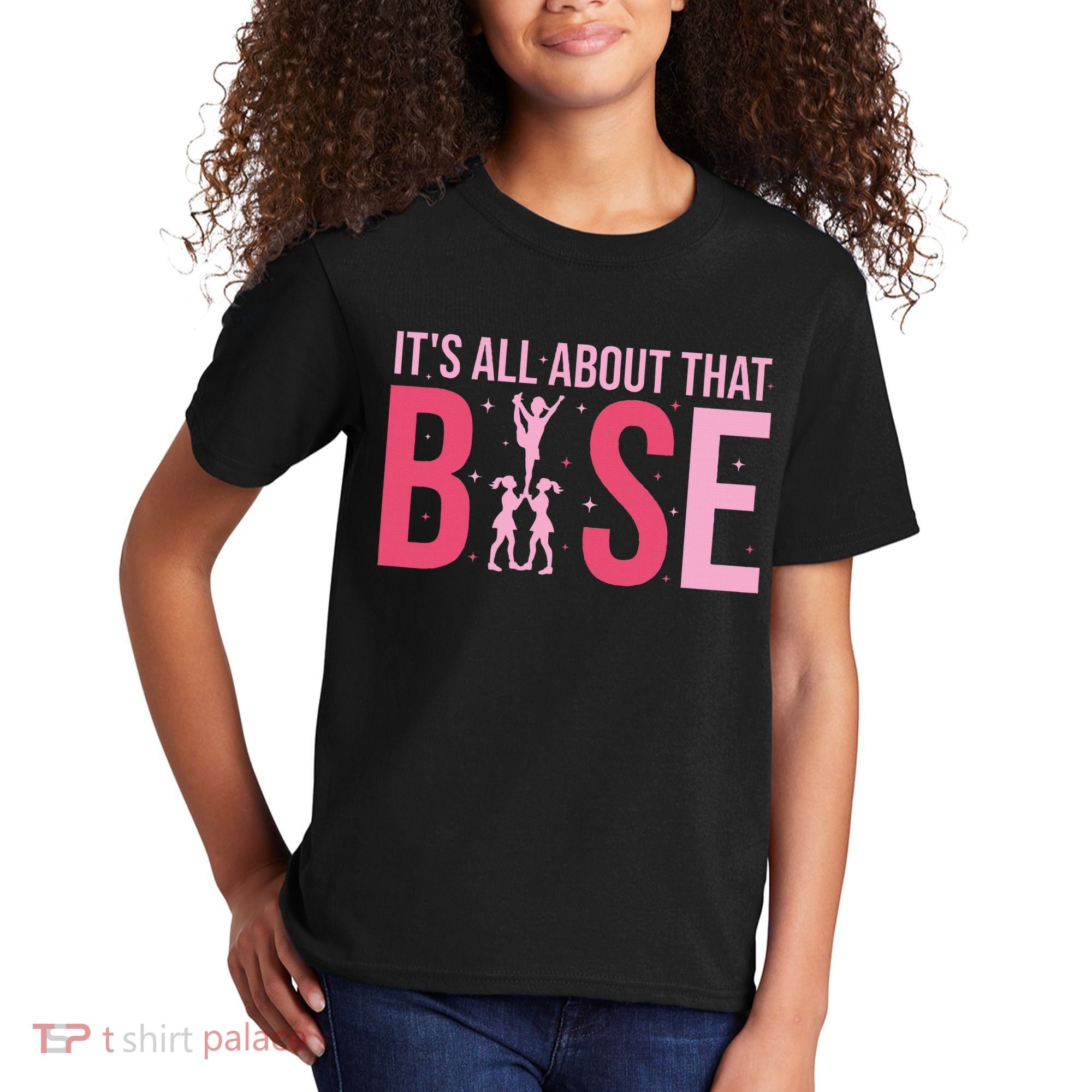 Its All About That Base Cheer Funny Cheerleader Cheerleading Kids T-Shirt