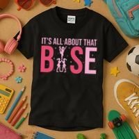 Its All About That Base Cheer Funny Cheerleader Cheerleading Kids T-Shirt thumb 3