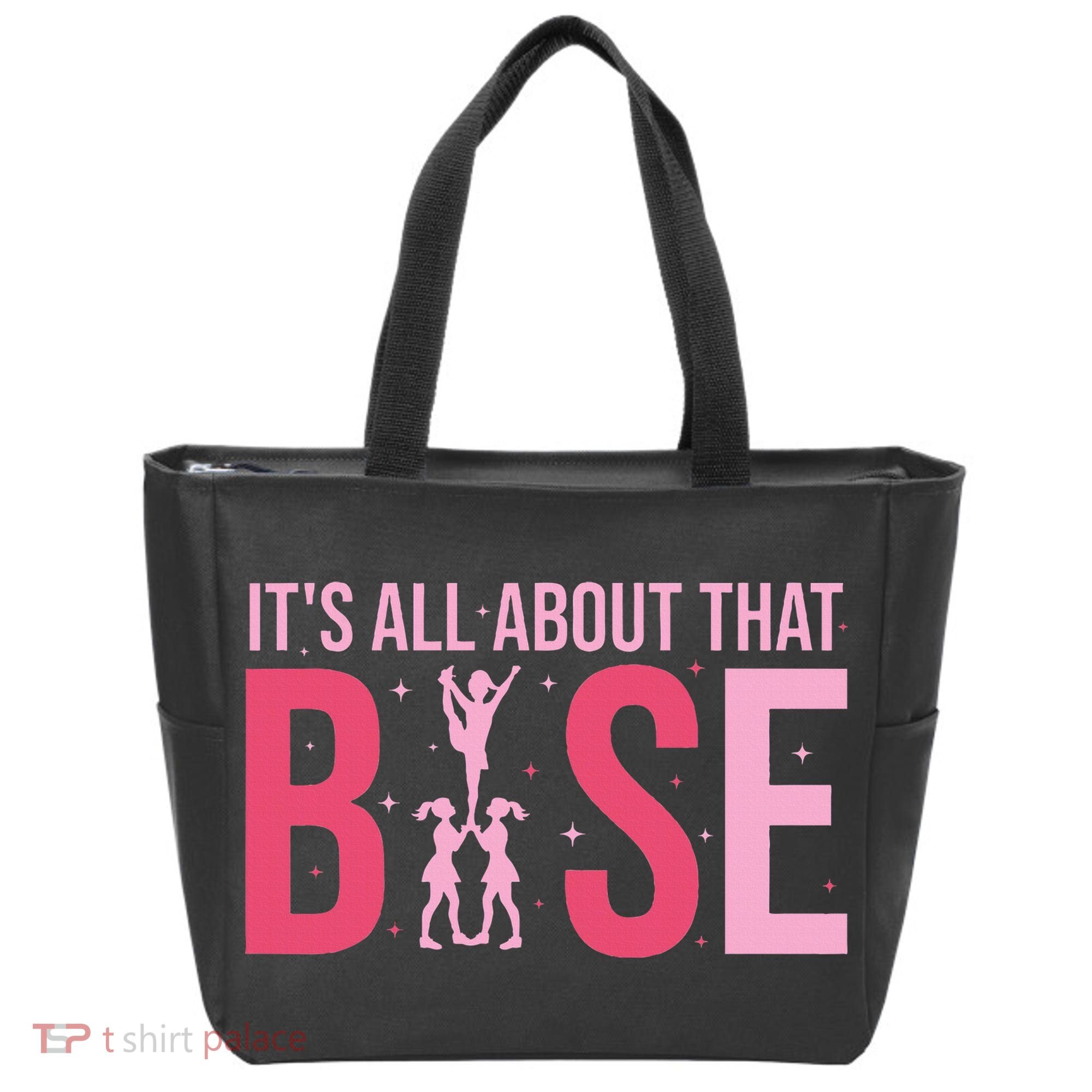 Its All About That Base Cheer Funny Cheerleader Cheerleading Tote Bag