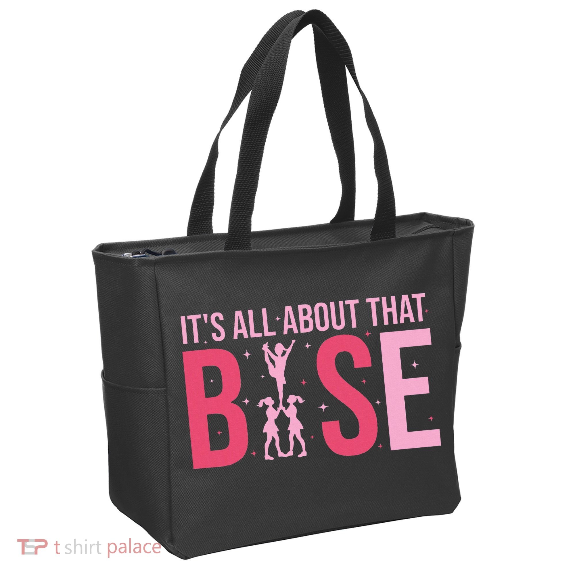Its All About That Base Cheer Funny Cheerleader Cheerleading Tote Bag