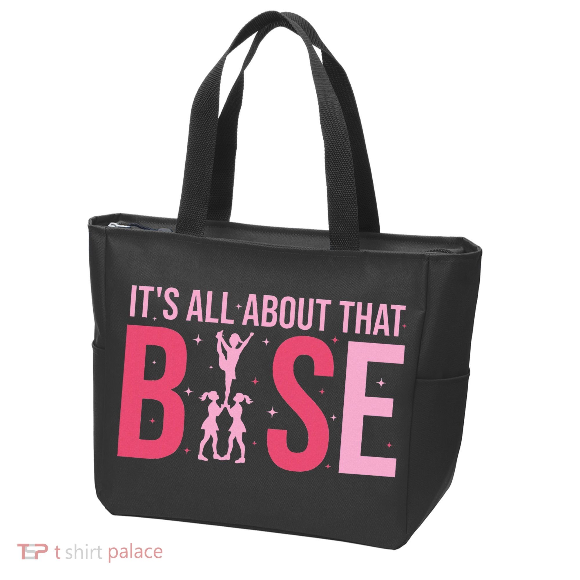 Its All About That Base Cheer Funny Cheerleader Cheerleading Tote Bag