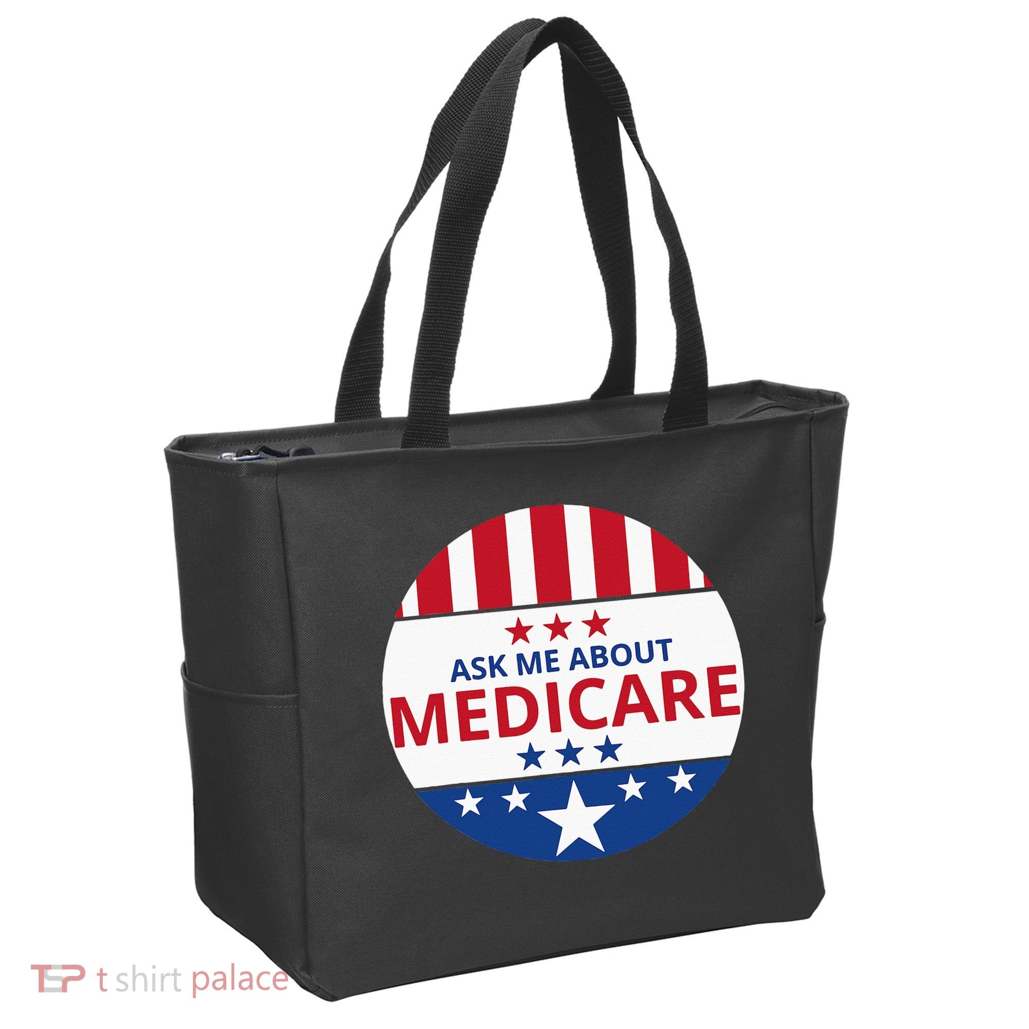 Insurance Agent Broker Sales Marketing Ask Me About Medicare Tote Bag