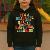 It's A Beautiful Day For Social Emotional Learning Teacher Kids Hoodie thumb 3
