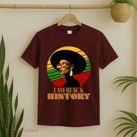 I Am Black History Stylish Black African American Woman T-Shirt thumb 2