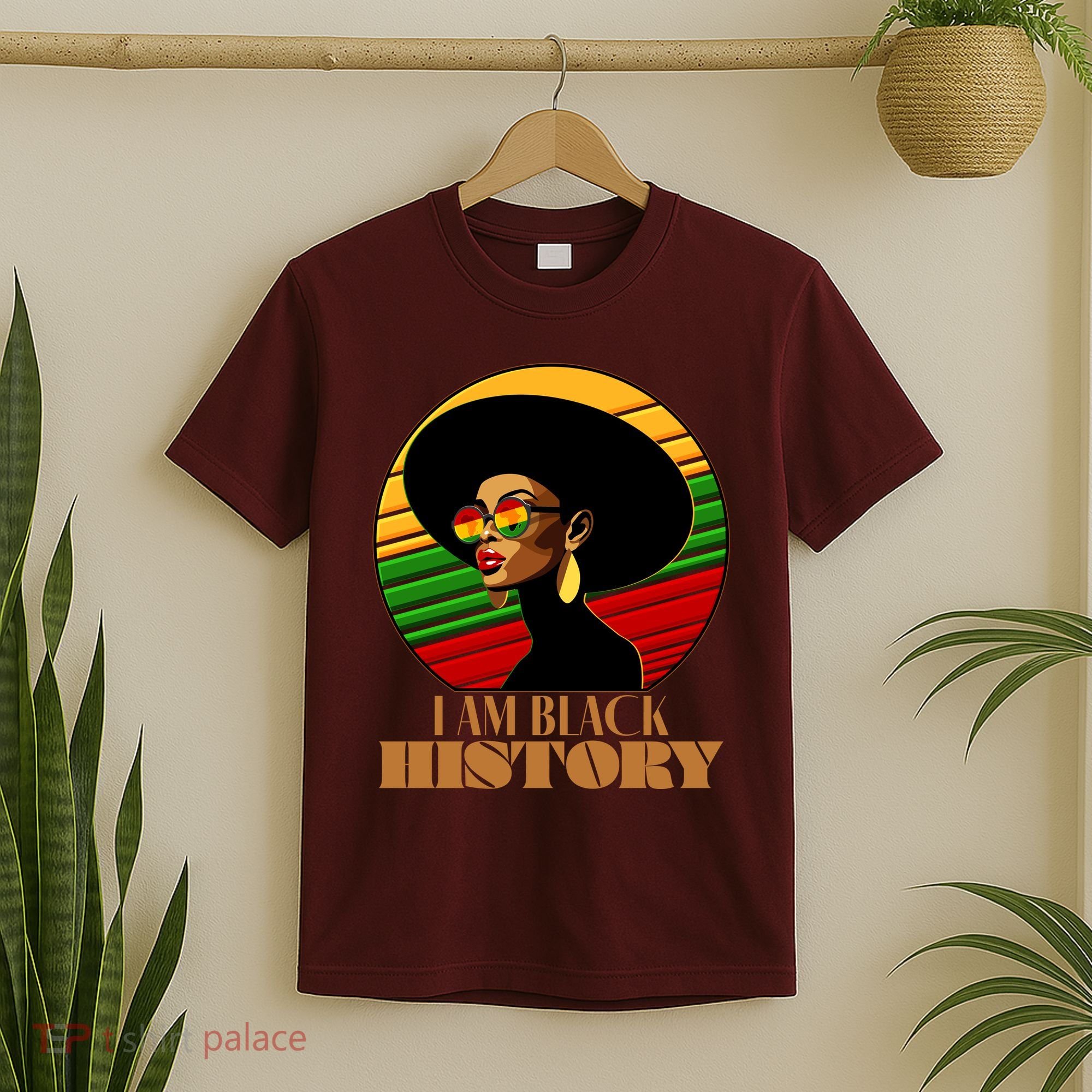I Am Black History Stylish Black African American Woman T-Shirt