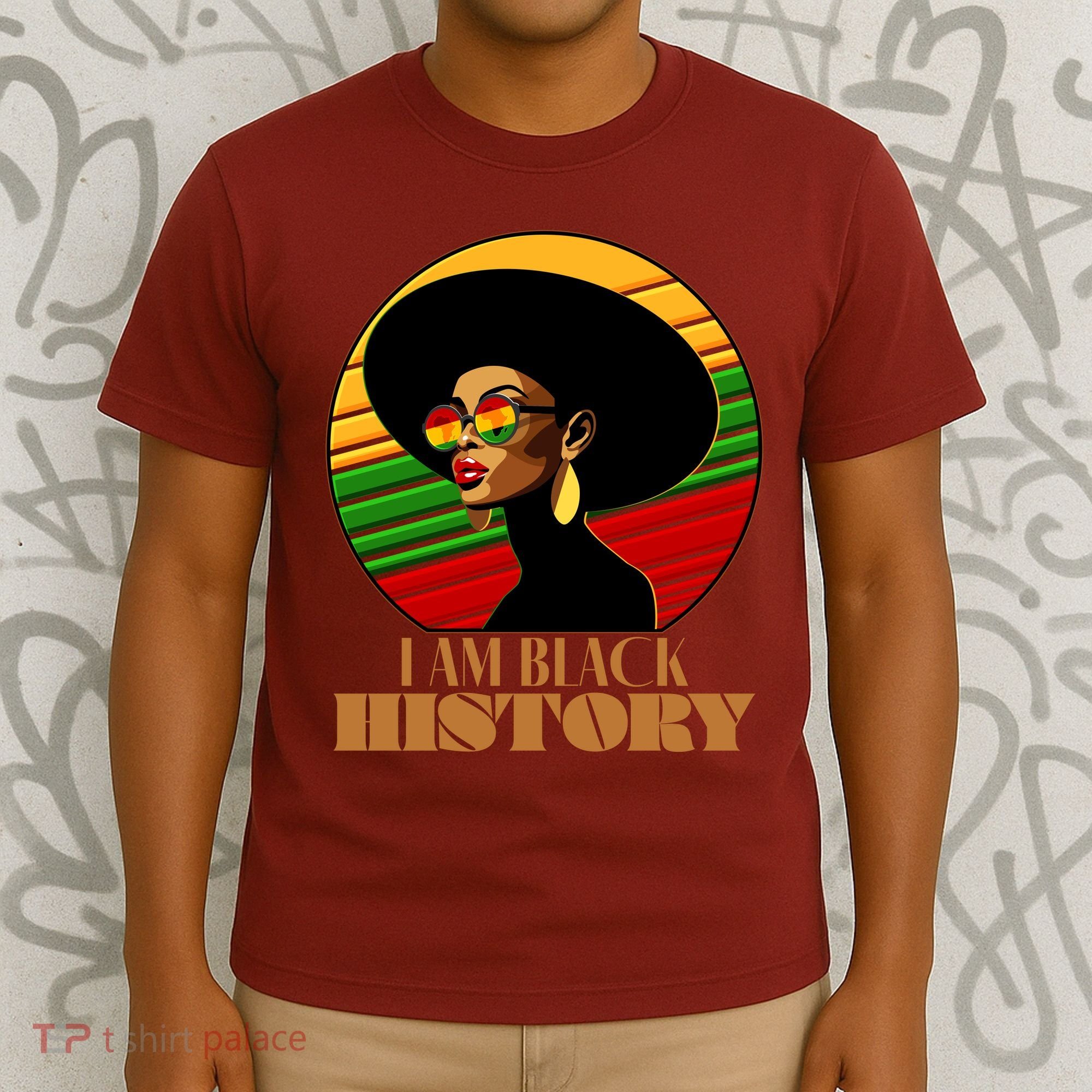 I Am Black History Stylish Black African American Woman T-Shirt