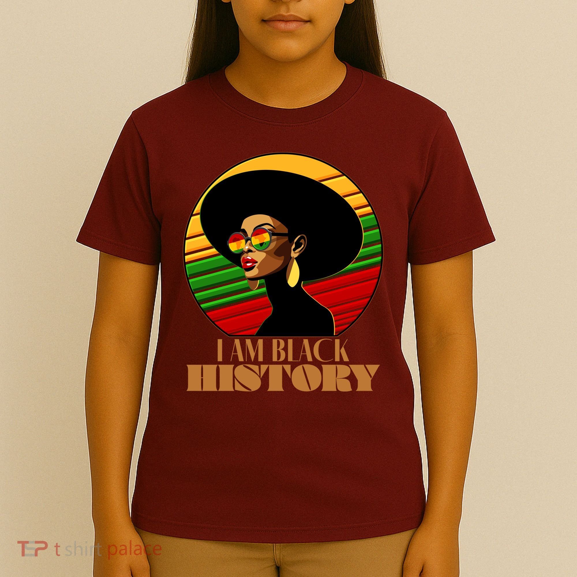 I Am Black History Stylish Black African American Woman T-Shirt